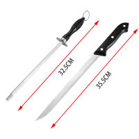 DESEOS Juego de cuchillo jamonero y afilador | Mango ergonómico | Hoja acero inox | Afilador tipo varilla - details 3