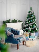MEJORADA Árbol de Navidad NEVADO 120-210cm, Abeto Artificial Ignífugo con Hojas de Aguja, Decoración Navideña Ideal para Hogar, Oficina y Local con Soporte Metálico - details 6
