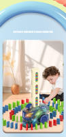 Juego De Dominoes Colorido Automático Para Niños Set Educativo Inteligente De Coche Eléctrico Y Torreón DIY Regalo De Rompecabezas - details 4