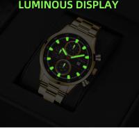 Reloj De Pulsera De Cuarzo Para Hombre DEYROS Calendario Moda Negocios Casual Regalo De Black Friday Para Padre Correa De Acero Inoxidable Dial Luminoso Resistente Al Agua - details 6