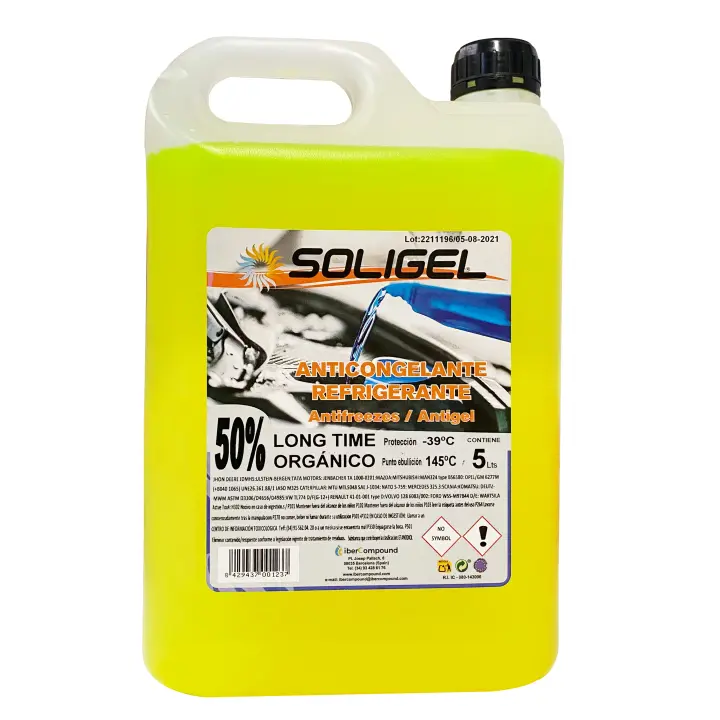 SOLIGEL ANTICONGELANTE REFRIGERANTE LÍQUIDO 50% AMARILLO 5L - 1 UND- - 1