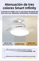 Ventilador De Techo LED 2 En 1 Con Control Remoto Base E27 Convertible Función Timer Dimmable Para Sala De Estar Dormitorio - details 3