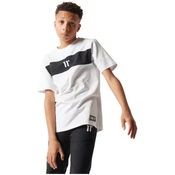 Camiseta de Manga Corta 11 Degrees Colour Block para niños en color blanco - 1