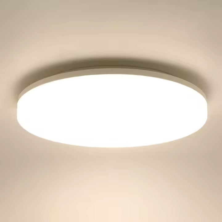 Lámpara de techo LED de 24 W, moderna, IP44, resistente al agua, redonda, delgada, 2160 lm, blanco cálido, 3000 K, para baño, dormitorio, cocina, sala de estar, balcón, pasillo [Clase energética A++] - 1