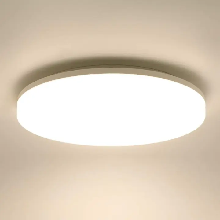 Lámpara de techo LED de 24 W, moderna, IP44, resistente al agua, redonda, delgada, 2160 lm, blanco cálido, 3000 K, para baño, dormitorio, cocina, sala de estar, balcón, pasillo [Clase energética A++] - 1