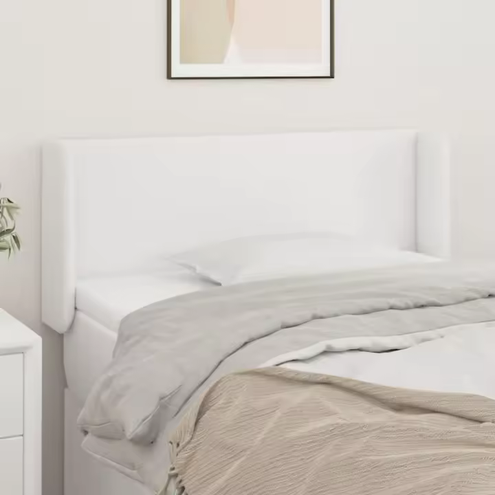 vidaXL Cabecero de cuero sintético blanco 93x16x78/88 cm - 1