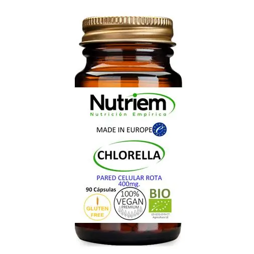 Chlorella ecologica NUTRIEM (PARED CELULAR ROTA) 90 CAPS. 400mg. - 1