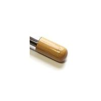 Natural bamboo makeup brush handle with smooth finish, ideal for eco-conscious beauty routines