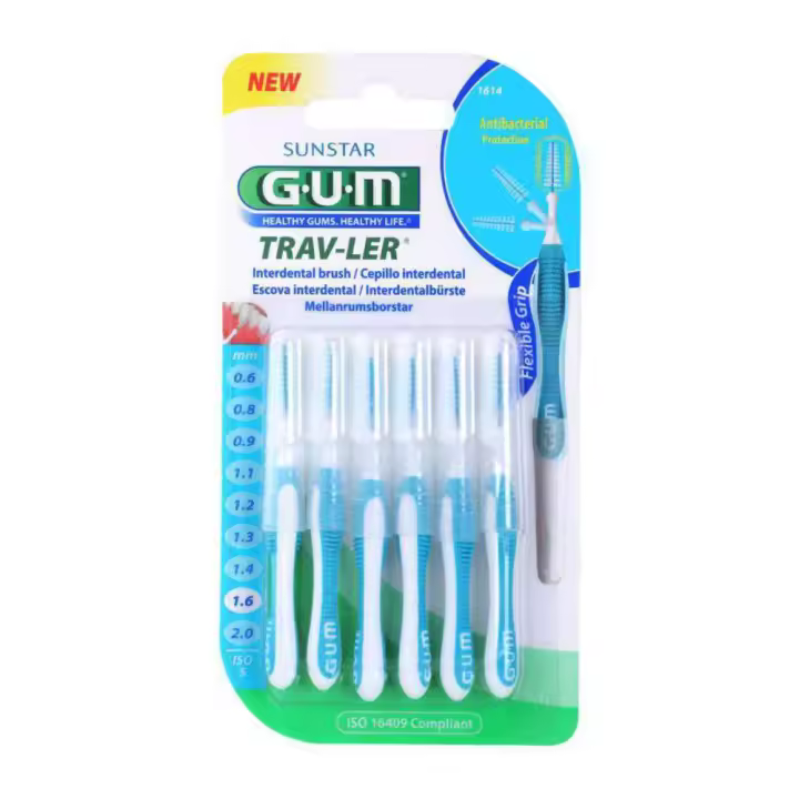 Gum Traveler Cepillos Interdentales Viaje 1.6 Mm 6 Unidades - 1