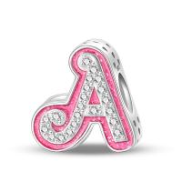 Nuevos 925 Plata Esterlina Charms Letras 26 Pigmentos Rosa Para Mujer Adecuado Para Pulseras Pandach Románticas Joyería DIY Regalo De Cumpleaños - details 0
