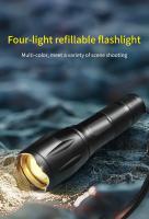 Linterna LED Recargable Multicolor 4 En 1 Luz Fuerte Portátil Impermeable Torcha Mini Lámpara De Camping Con Zoom Y Función De Cargador - details 0
