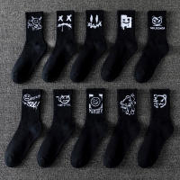 10 Pares De Calcetines De Medio Tobillo Para Hombres Con Caras De Graffiti Y Moda De Calle Wicking De Sudor Y Absorción De Humedad - details 2