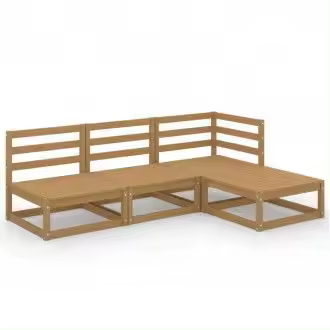 VIDAXL 3075487 sofás para jardín de madera maciza de pino con un acabado en color marrón miel vida xl - 1