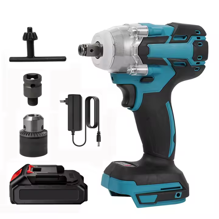 Llave de impacto inalámbrica sin escobillas 520N.M 18V 1/2 Pulgada 4200RPM Herramienta eléctrica profesional para construcción mantenimiento reparación de autos con batería 4000mAh máxima potencia y durabilidad - 1