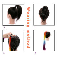 Cuerda De Crochet De Peluca Sintética En Color Negro 24 Pulgadas 30 Raíces Goddess Box Braids Pre Looped Para Estilo De Cabello Afro - details 6