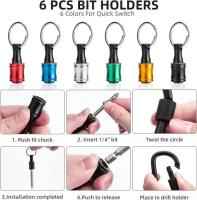 Portabrocas De Aleación De Aluminio 6Pcs 1/4 Pulgada Rosca De Desbloqueo Luz De Extensión Rápida Para Herramientas Manuales - details 1