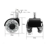 Ruedasresistentes para Silla de Oficina de reposición para Silla de juego, adecuadas para quier Piso - details 0