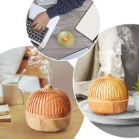 Difusor eléctrico de aceite esencial de 180ml USB, mini humidificador para el hogar, oficina, dormitorio, Apagado Automático/7 luces de colores/silencioso-Grano de madera claro - details 3