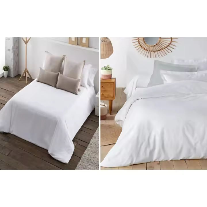 FUNDA NORDICA HOTEL BLANCA, DUVET COVER CAMA , DISTINTAS MEDIDAS, CON SOLAPA Y PASAMANOS. 144 HILOS.PARA HOTELES, APARTAMENTOS TURISTICOS - 1