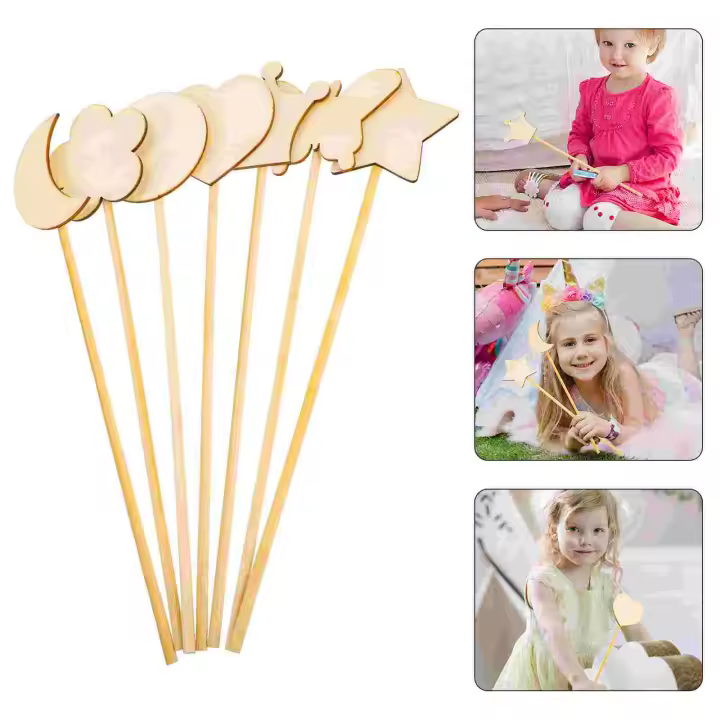 Juego De 12 Pinceles De Hada Creativos Para Niños Set De Juguetes DIY De Madera Graffiti Sticks Decoración De Habitación Para Niños - 1