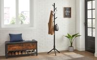 VASAGLE Perchero de Pie, Perchero de Madera Maciza, Perchero en Forma de Árbol, 8 Ganchos, 3 Alturas Ajustables, para Ropa, Sombrero y Bolso, para Salón, Dormitorio y Oficina, Blanco/Gris/Negro - details 2