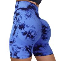 Shorts De Yoga Para Mujer Con Estampado De Tie-Dye High Elasticidad Shorts Deportivos Push up Para Gimnasio Correr Y Fitness Leggings Cortos Sin Costuras De Nylon - details 9