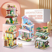 Bloques De Construcción Micro Ciudad Vistas Callejeras Tienda De Flores Y Café Para Niños Y Niñas Juguetes Educativos Regalos De Cumpleaños - details 0