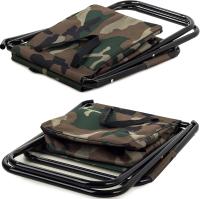 Silla Plegable de Pesca Mini Taburete Camping con Refrigerador Bolsa de Picnic Portátil para Senderismo Pícnic Jardín Balcón Playa Camuflaje 35×28×58cm Tela Oxford - details 2