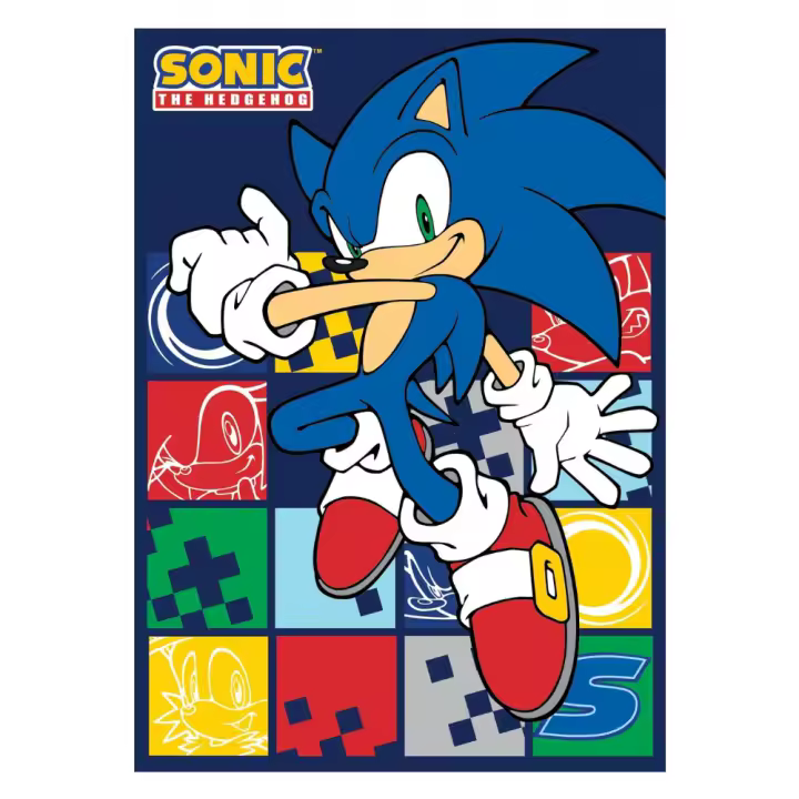 Manta Polar Sonic: 100x140 Composición: 100% Poliéster. Ideal para regalo. Disfruta del calor de esta mantita con las imágenes de tus personajes favoritos. - 1