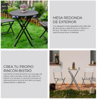Rebecca Furniture Mesa de Jardin Redonda Plástico para Terraza Exterior - details 0