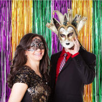 2 Pack Cortinas De Foil Mardi Gras Con Borlas Metálicas Para Decoración De Fiestas De Cumpleaños Boda Y Decoraciones De Fiesta Mardi Gras - details 3