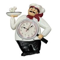 DECORLIFE  Reloj de Pared de Chef, decoración Colgante de Pared, Adorno Creativo Moderno, Reloj de Mesa para Comedor, Bar, Cocina, panadería, decoración del - details 1