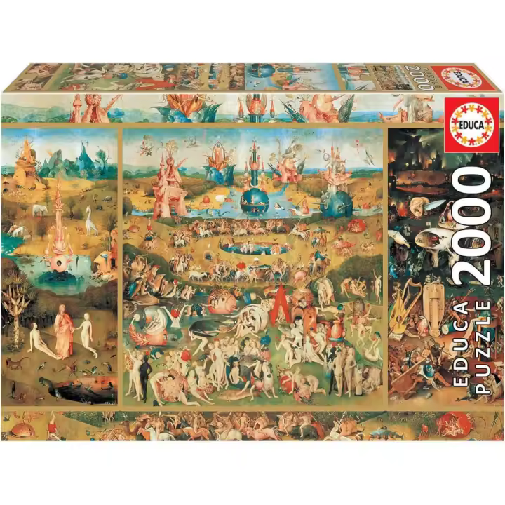 Educa - Puzzle de 2000 Piezas para Adultos | El Jardín de Las Delicias. Incluye Pegamento Fix Puzzle. A Partir de 14 años - 1