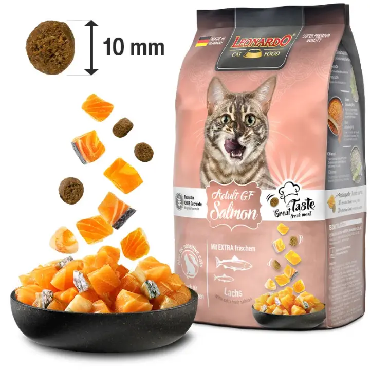 Leonardo Adult Grain Free Salmon pienso con salmon fresco y sin cereales para gatos adultos - 1