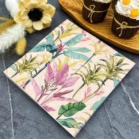 Toallas De Papel Florales 33cm 2 Capas De Pulpa De Madera Virgen Para Restaurante Hotel Hogar Toallas De Tela Colorida 20 Hojas - details 1