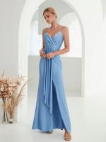 Vestido De Fiesta Mgiacy Con Diseño De Puntadas En El Pecho Y Cuello Encañonado En Tela De Poliéster Con Cinturón Y Abertura En La Parte Inferior Vestido De Bodas Vestido De Ball Vestido De Party - details 18
