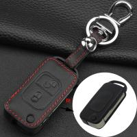 Cubierta De Llavero De Cuero Para Coche Jingyuqin 2 Botones Compatible Con Mercedes Benz a C E S SLK E113 W Estilo Plegable - details 0