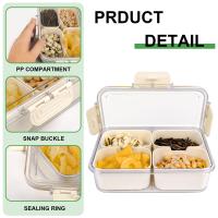 Caja De Aperitivos Portátil Con 8 Compartimentos Y Tapa Contenedor De Alimentos Para Bocadillos Frutas Nueces Y Dulces Material PET+PE Estilo Clásico - details 14