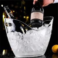 Cubeta De Hielo Transparente Con 2 Cucharas Y Mango Gran Cubeta De Refrescos Para Vino Y Champán Suministros Para Bar Para Reuniones Familiares - details 7