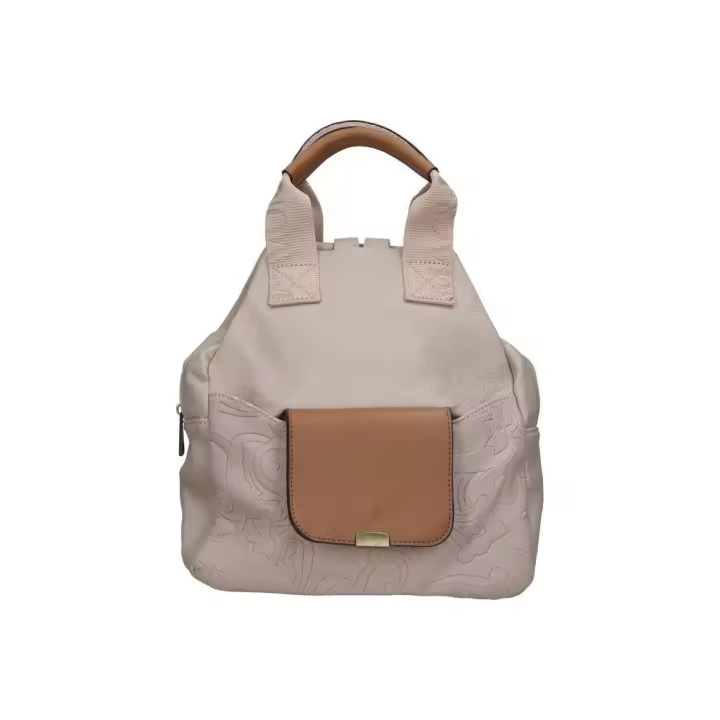 SARA BAGS | Mochila de Paseo Sara Bags para Mujer – Mochila Casual En Color Taupe con Detalles en Marrón – Mochila con Cremallera – Varios Compartimentos – Espaciosa y Cómoda – Modelo SCZQ2500310950 - 1