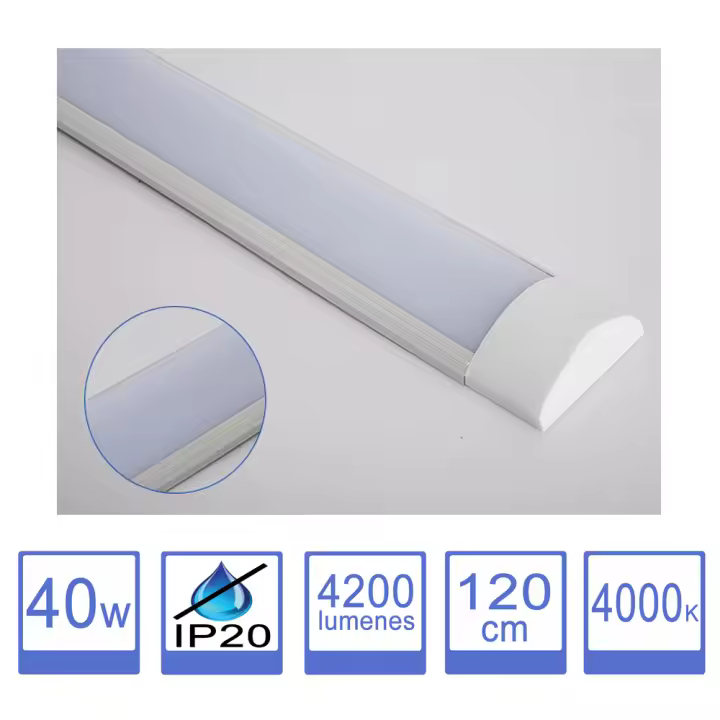Mil Luces Regleta LED Slim 120cm 40W Luz Uniforme Muy Facil Instalacion Ahorro Energetico - 1