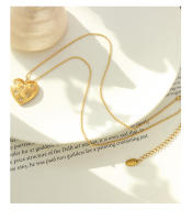 Collar con colgante estilo corazón de amor para mujer, Circonia cúbica, collar de acero inoxidable, joyería de lujo, regalo del Día de San cuadrado de estrella de acero inoxidable Vintage para mujer, collar de cadena de serpiente chapado en oro de 18 - details 8
