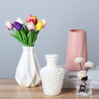 Vaso De Flores Moderno De Plástico Estilo Nórdico Imitación Cerámica Para Decoración Del Hogar Y Sala De Estar - details 0