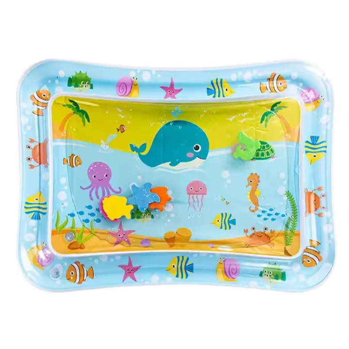 Alfombra De Juego Para Bebés Con Agua Inflable Cojín De PVC Tiempo De Panza Abajo Para Niños Juguetes Educativos De Desarrollo Actividad Para Niños Pequeños - 1