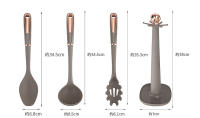 Utensilios De Cocina De Silicona Antiadherente Herramientas De Cocina Modernas Resistentes Al Calor Con Pátina Dorada - details 3