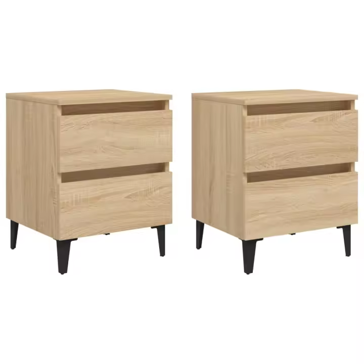 Mesitas de noche 2 uds contrachapada roble Sonoma 40x35x50 cm - 1
