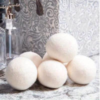 5pcs Pelotas De Secado Con Lana Pura Reutilizables Antiestáticas Y Suaves Para Ropa Previene El Cabello Pegajoso Accesorio Esencial De Lavandería - details 0