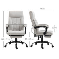 Sofá de Oficina con función de masaje, Sofá de dirección ergonómico con reposapiés regulable en Altura, gris Claro para oficinas y despachos en casa - details 6