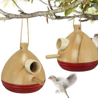 Alimentador de colibrí de madera para exteriores, alimentador de colibrí de fácil llenado para amantes de los pájaros, regalo para amigos y familiares - details 6