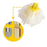 GATERON KS-3X1 V2 Switches Lineales pro De Color Amarillo Lechoso Pre-lubrados Para Teclado Mécanico MX Tipo 5 Pin - details 1